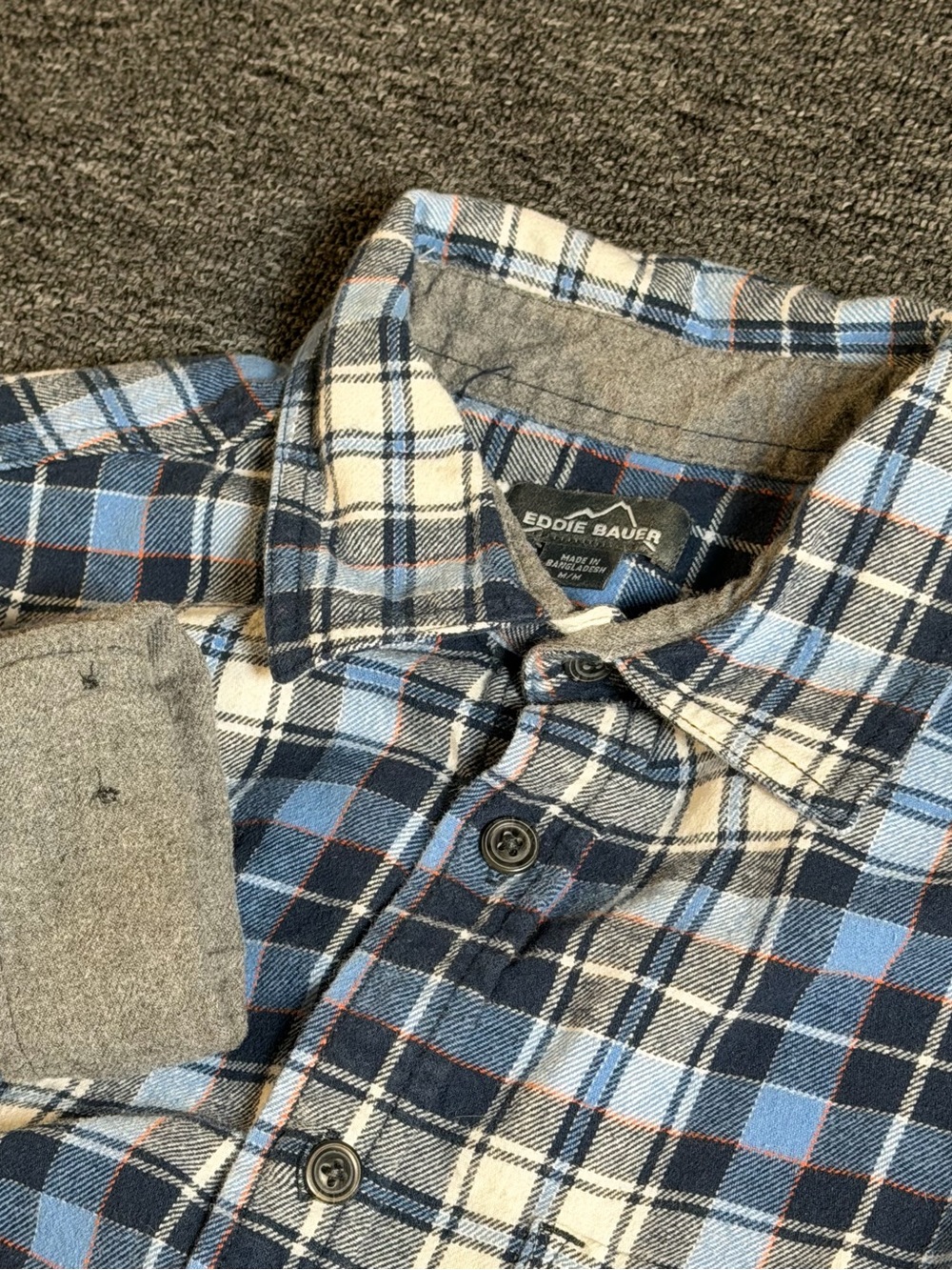 Eddie Bauer Men's Blue Plaid Button-Up Shirt M Men’s